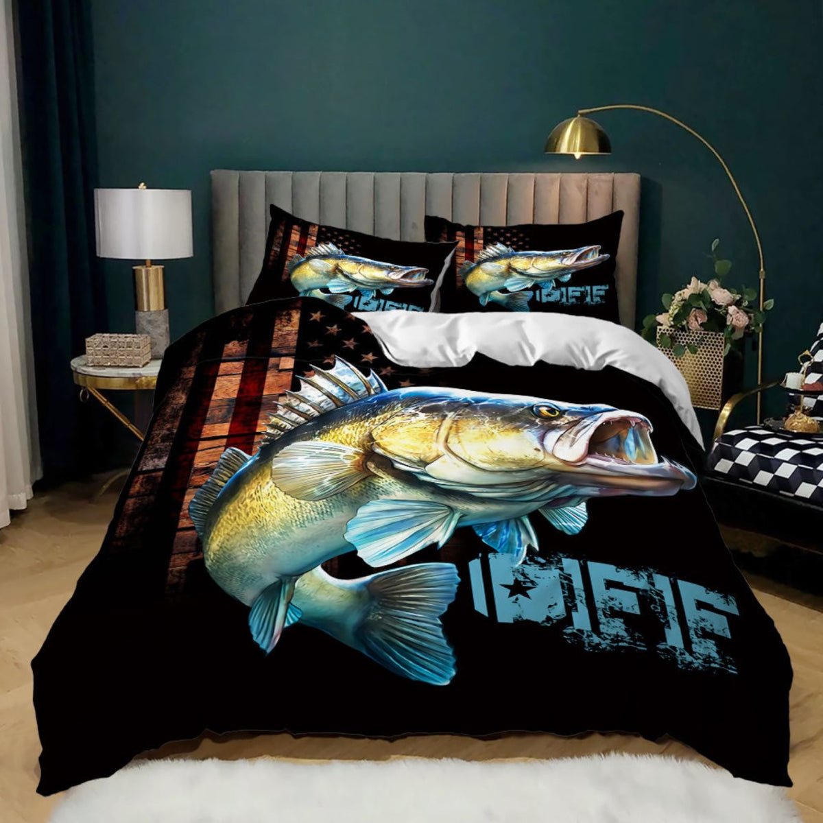 Fishing Quilt Cover Set