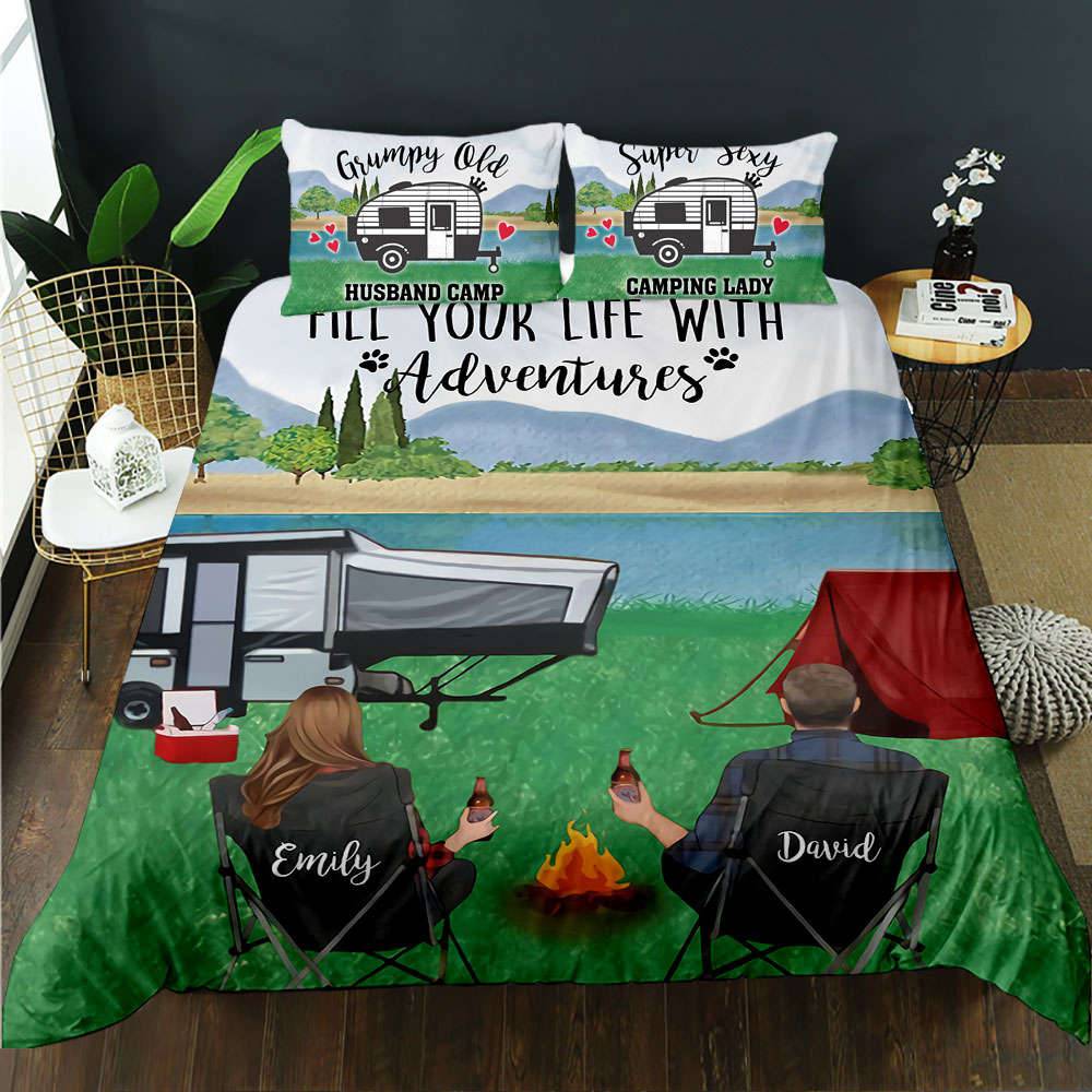 Camping Personalised Quilt Cover Set - Main Image
