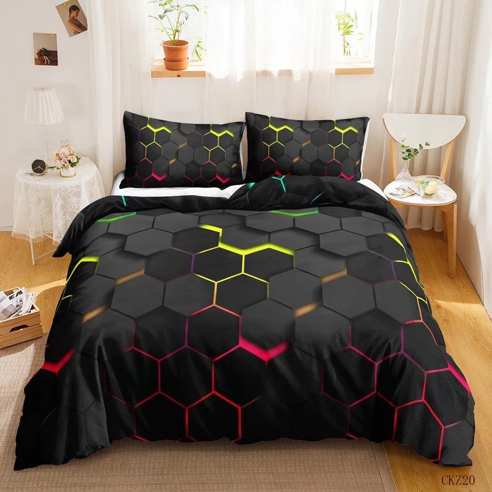Geometric Pattern Cotton Quilt Cover Set - DOONA KINGDOM