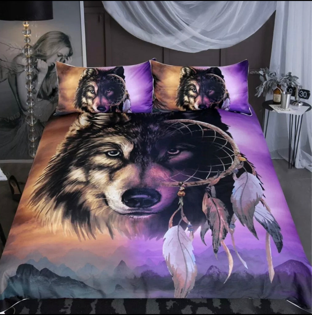 Wolf Dreamcatcher Cotton Quilt Cover Set - DOONA KINGDOM