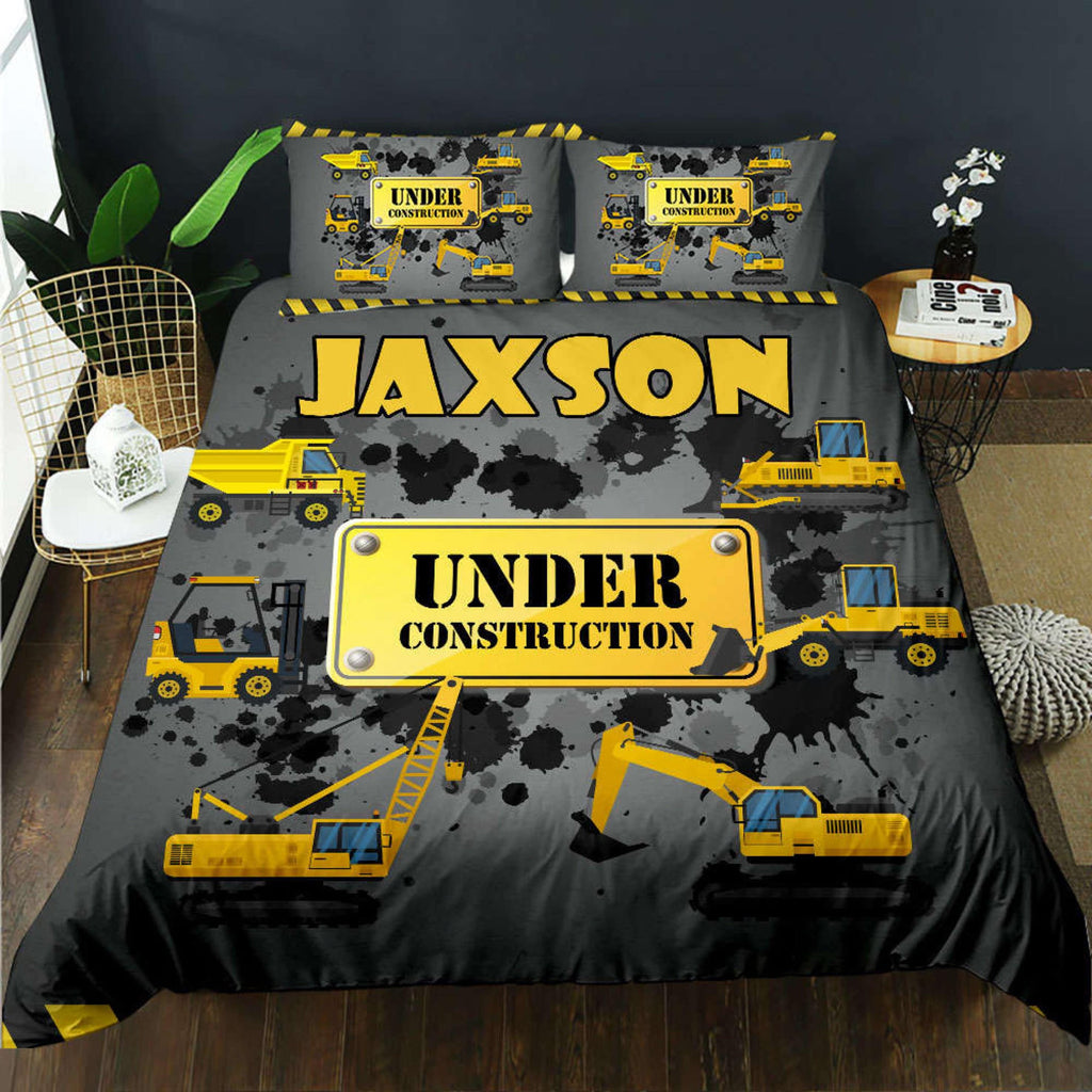 Construction personalised name QUILT COVER SET - DOONA KINGDOM