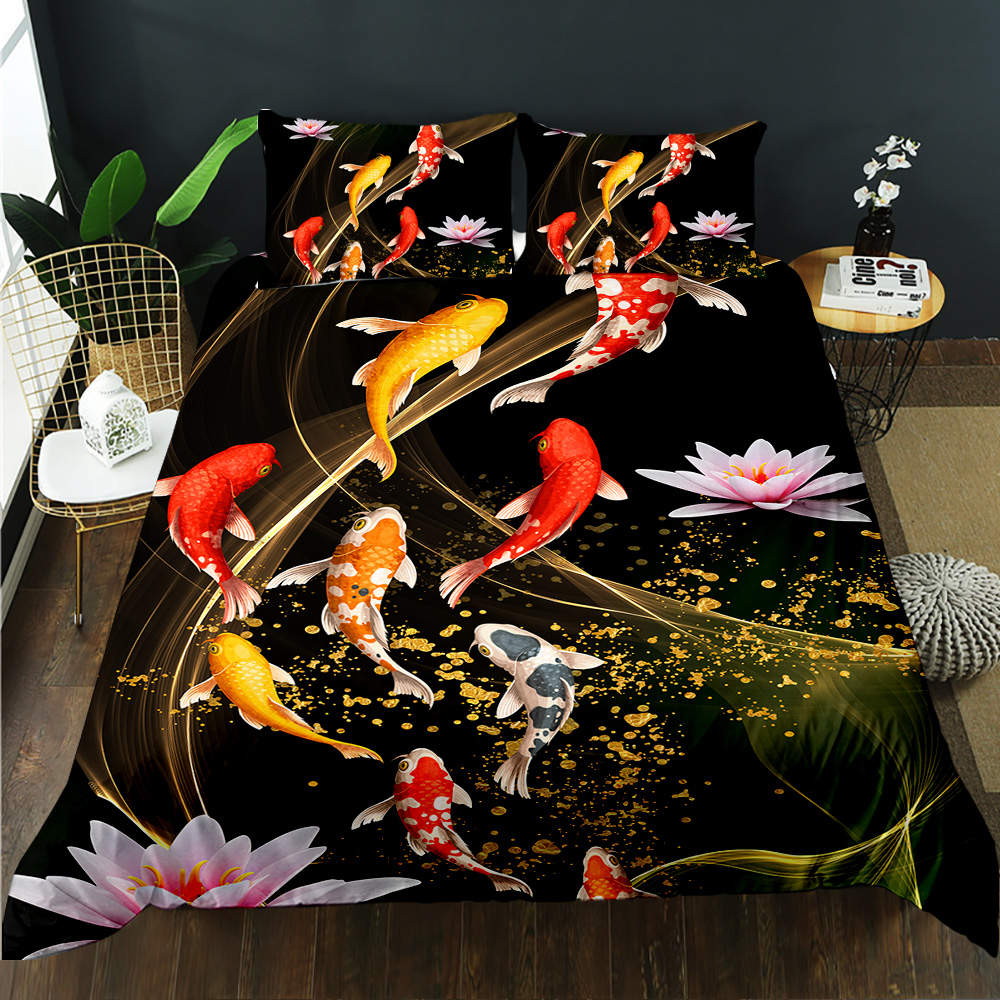 Koi Fish Cotton Quilt Cover Set - DOONA KINGDOM