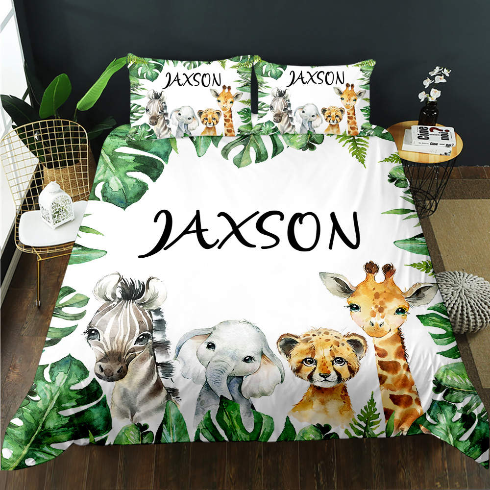 Jungle Animal Personalised Quilt Cover Set - DOONA KINGDOM