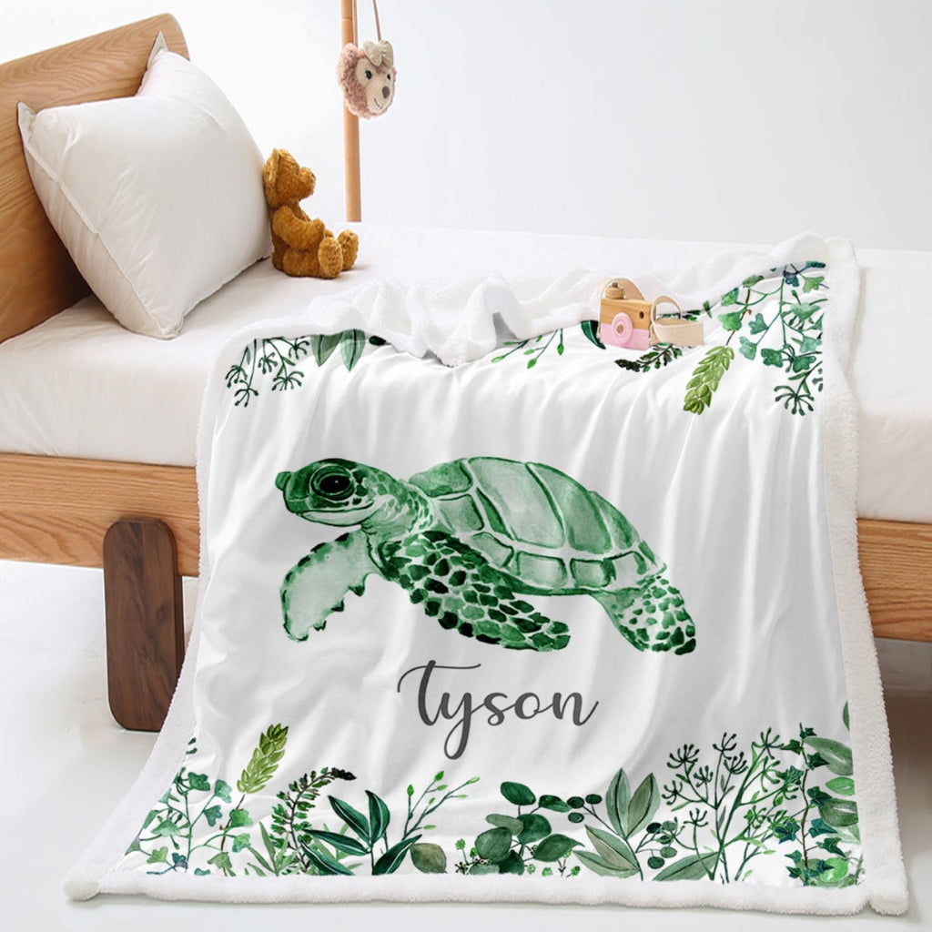 Baby Turtle Personalised Blanket Set - DOONA KINGDOM