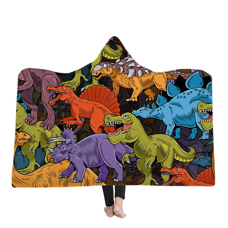 Dinosur Hooded Blanket 130cmx150cm - DOONA KINGDOM