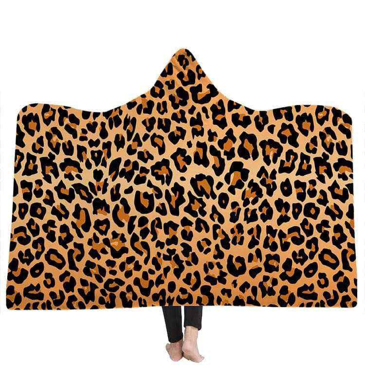 Leopard Print Hooded Blanket 130cmx150cm - DOONA KINGDOM