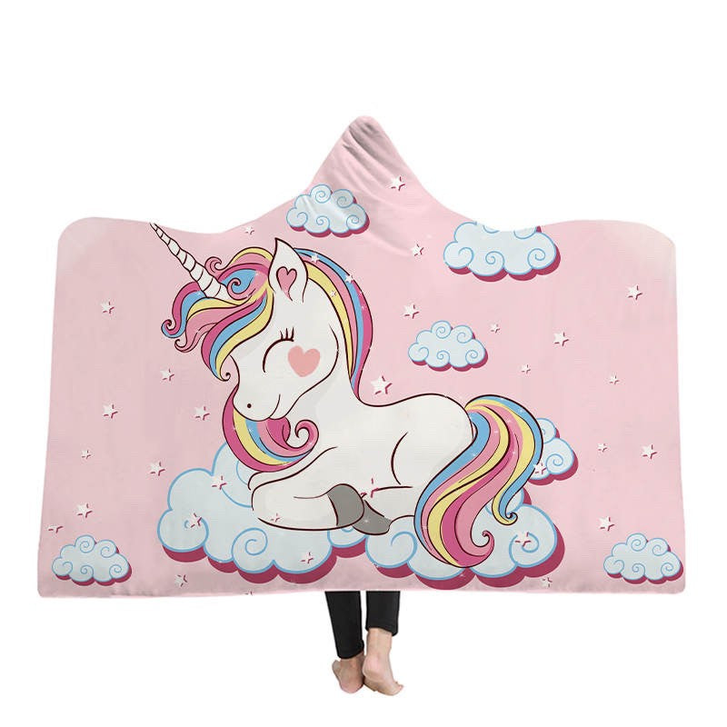 Unicorn Hooded Blanket 130cmx150cm - DOONA KINGDOM