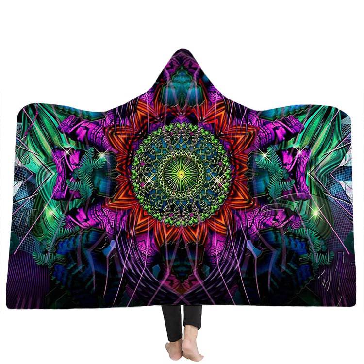 EPIC RAVE MANDALA  PREMIUM HOODED BLANKET - DOONA KINGDOM